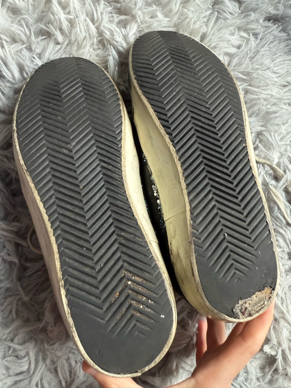 Golden Goose Navy and Silver Glitter Sneakers - Picture 5 of 11